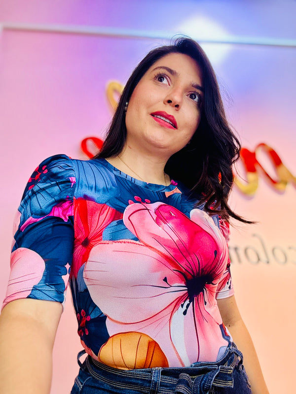 BLUSA MANGA DIVINA FLORES