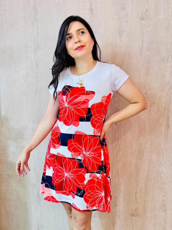 BATOLA RAYAS FLORES ROJO