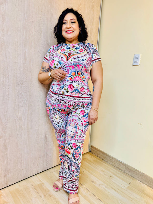 SET CONFORT ARABESCOS ROSA