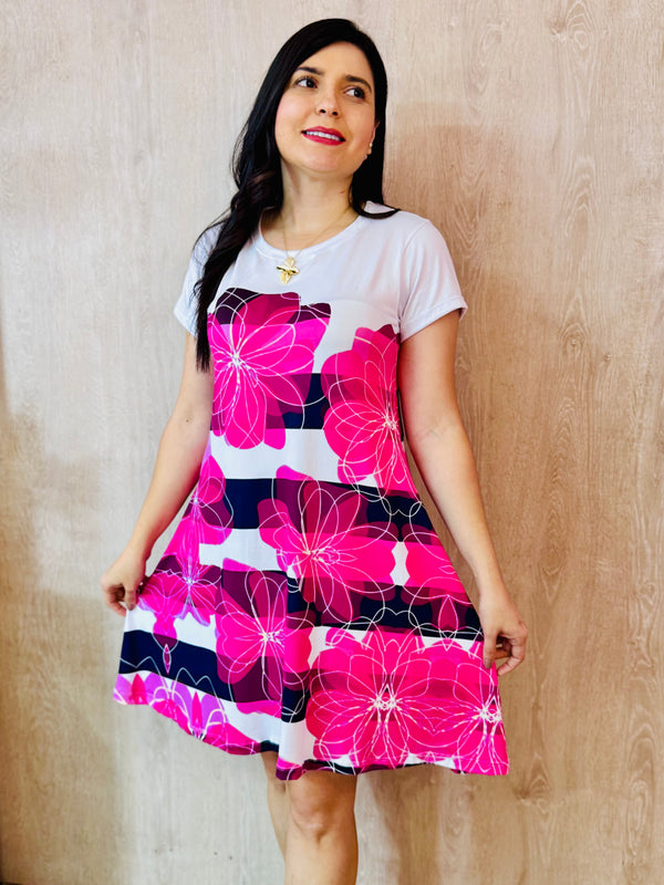 BATOLA RAYAS FLORES FUCSIA