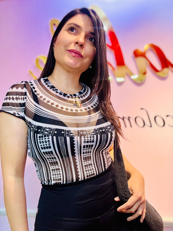 Maya Sombrero negro blanca