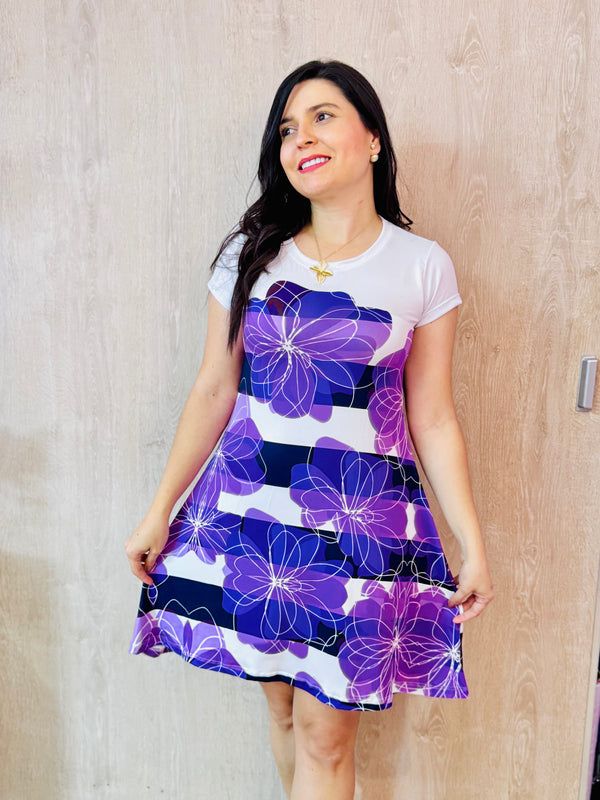 BATOLA RAYAS FLORES MORADO