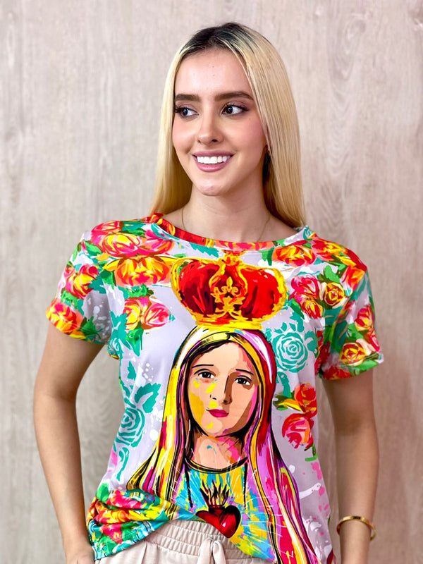 CAMISETA FATIMA COLORIDA