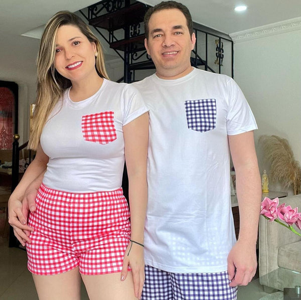 PIJAMA SHORT CUADROS
