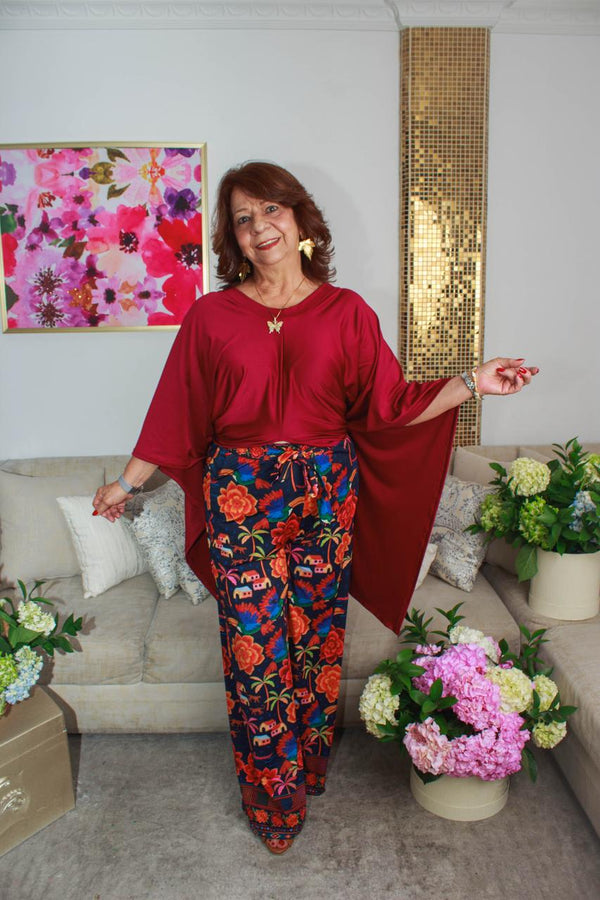 Pantalón Alba Azul con pajaros