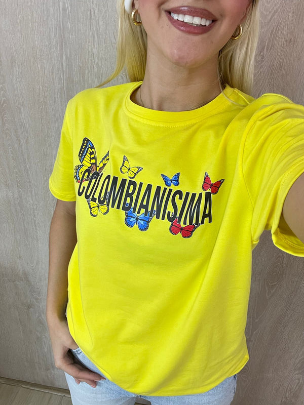 CAMISETA COLOMBIANISMA MARIPOSAS